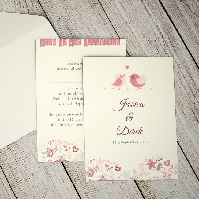 Birds of a feather wedding stationery collection
