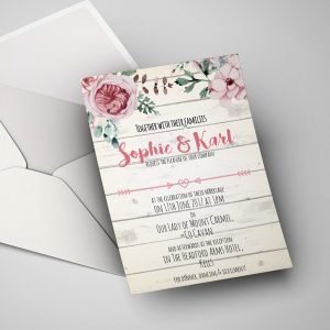 postcard style wedding invitation