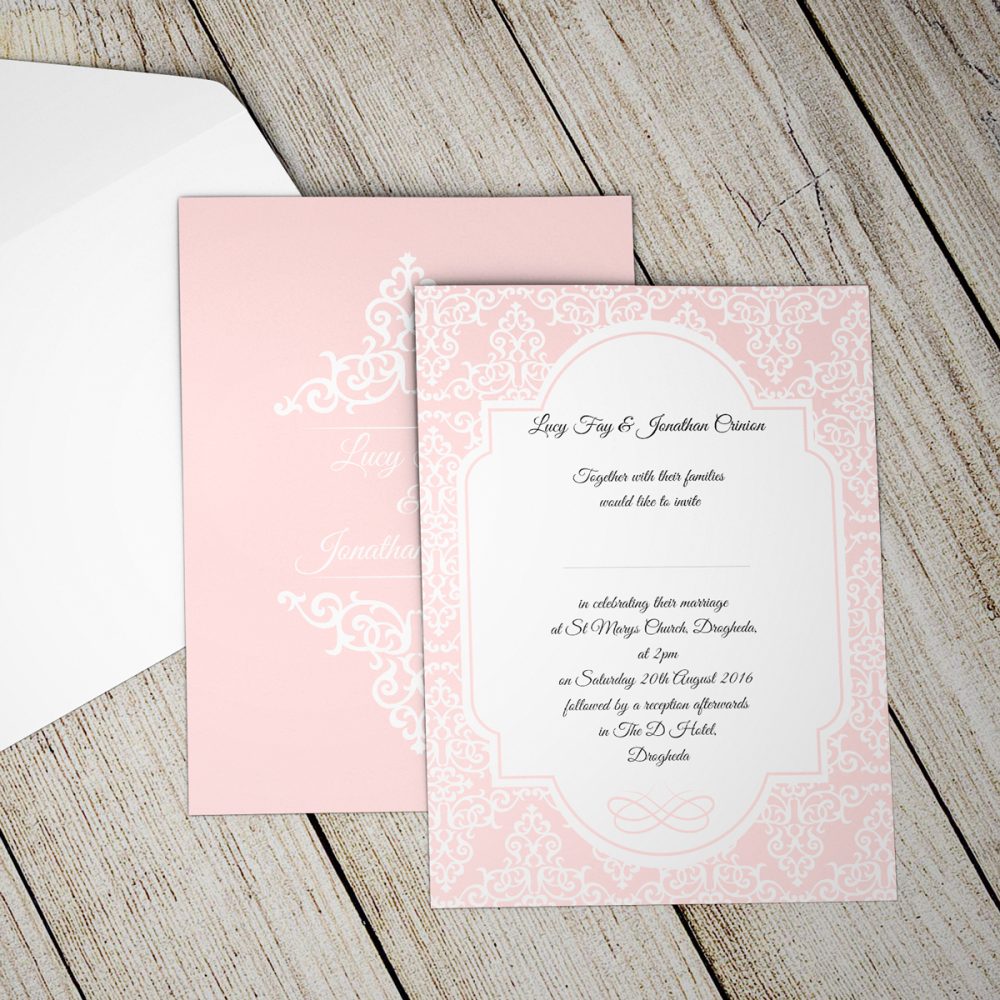 Filligree Pink wedding stationery collection
