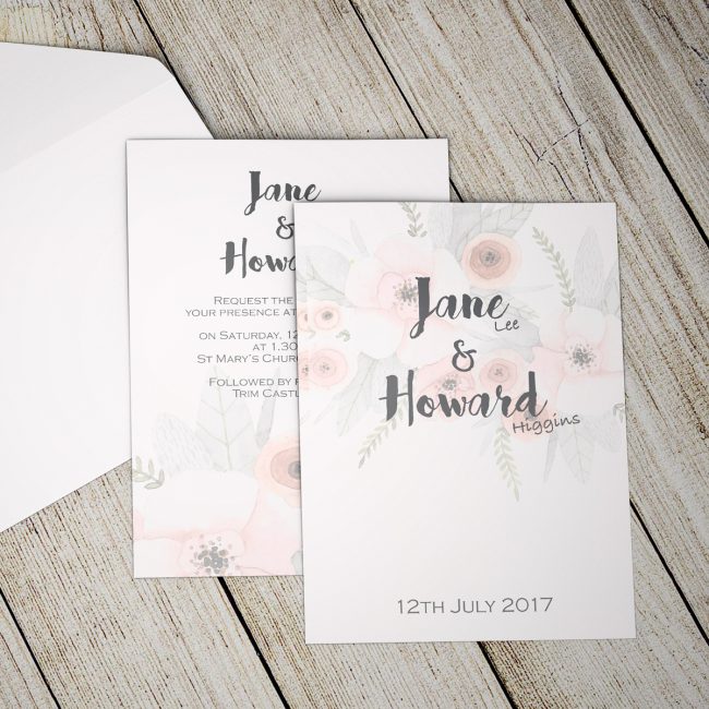 Watercolour Posey wedding stationery collection