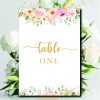 summer blossom wedding table number
