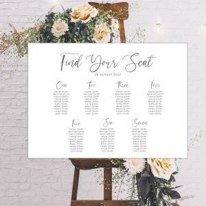 find your seat wedding table plan
