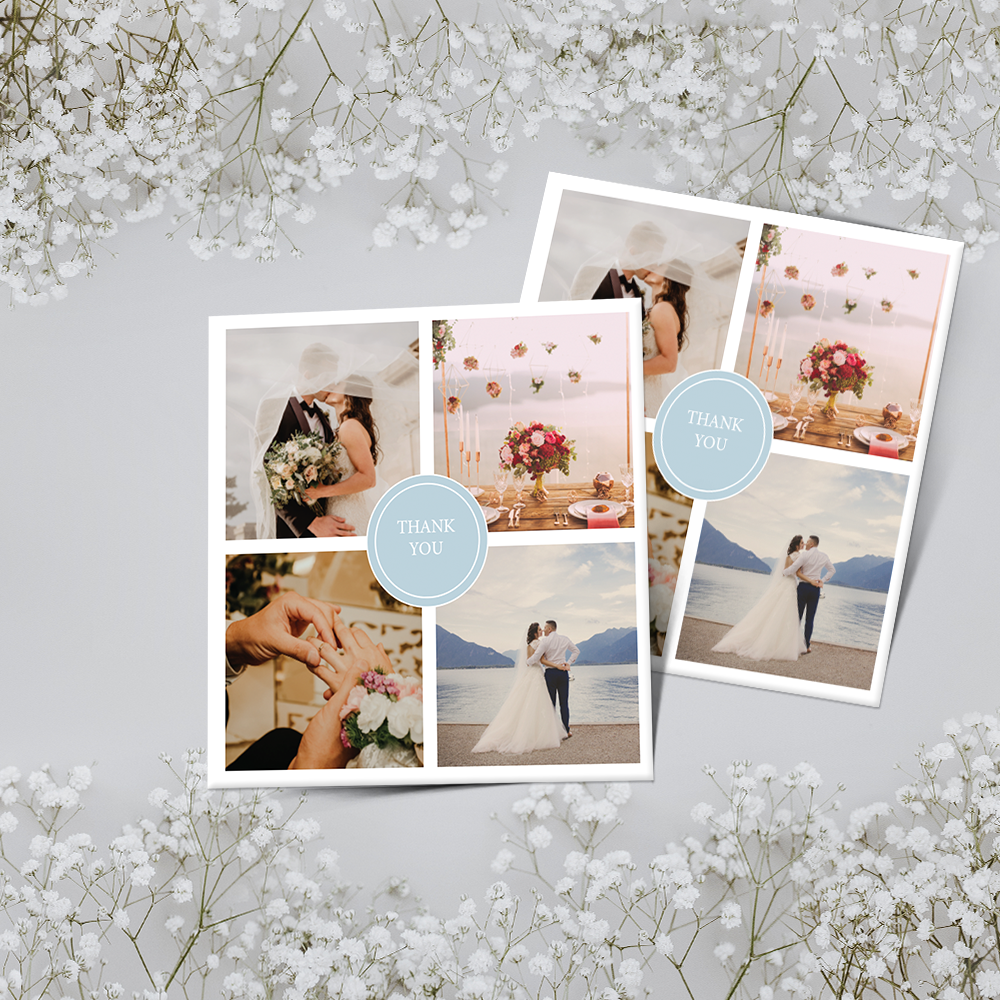 wedding thank you card photo collage