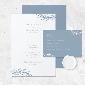 duck egg blue wedding invite