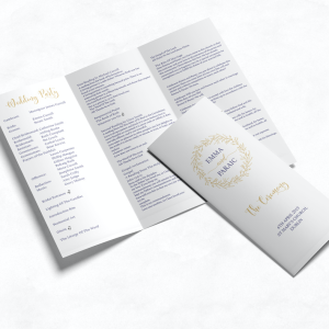wedding order of service trifold