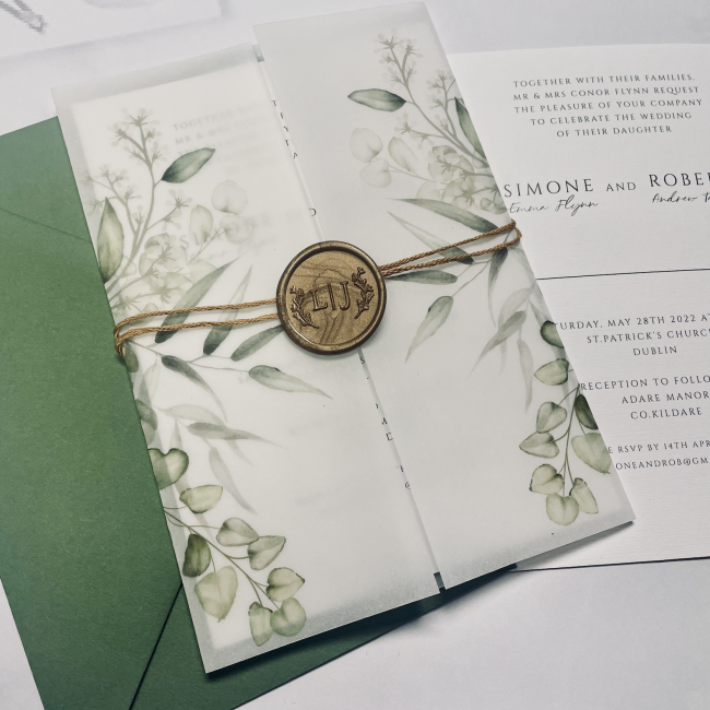 Vellum Wedding Invitation Wraps TheAisle.ie Premium Wedding