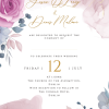 Spring bouquet blush pink wedding invite