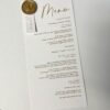 Named wedding menus wax seal