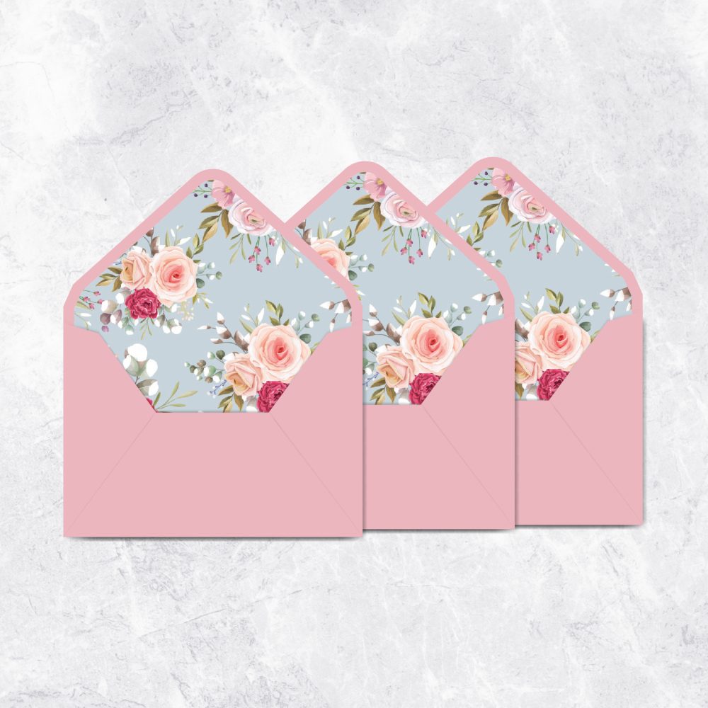 Pink floral envelope liner