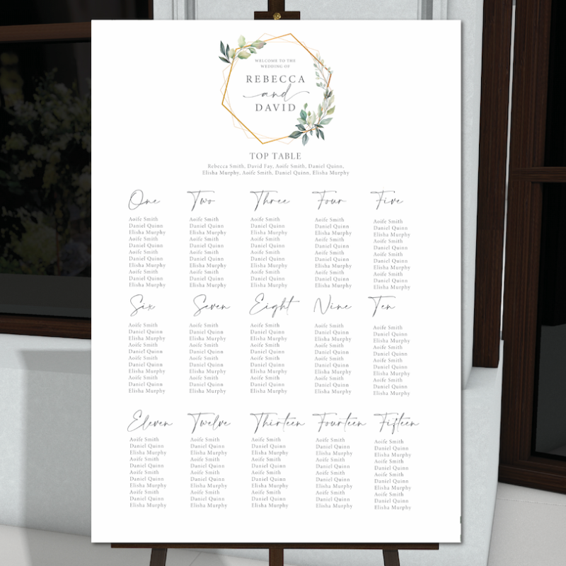 Botanic Frame table plan