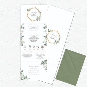 Botanical concertina wedding invitation