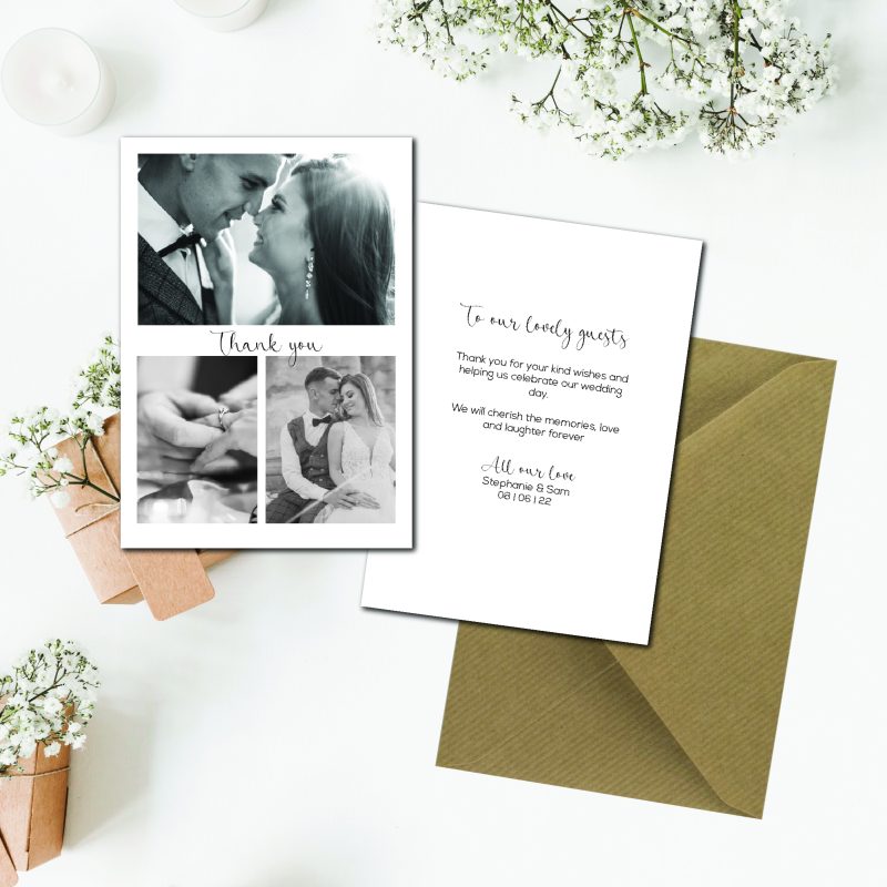 Portrait postcard thank you card wedding