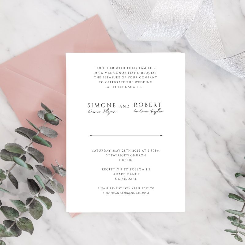 Ivory Blush wedding invitation