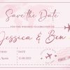 Boarding pass wedding save the date