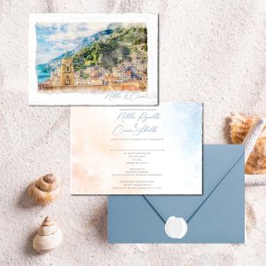 A5Amalfi-invite coastal wedding invitation beach