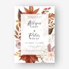 Autumn leaves wedding invitation