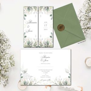Botanical-Gatefold wedding invitation