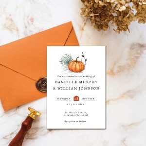 halloween pumpkin wedding invite