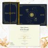Astrology tarot card gatefold wedding invitation gold envelope