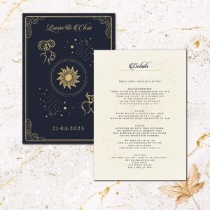 astrology wedding details card