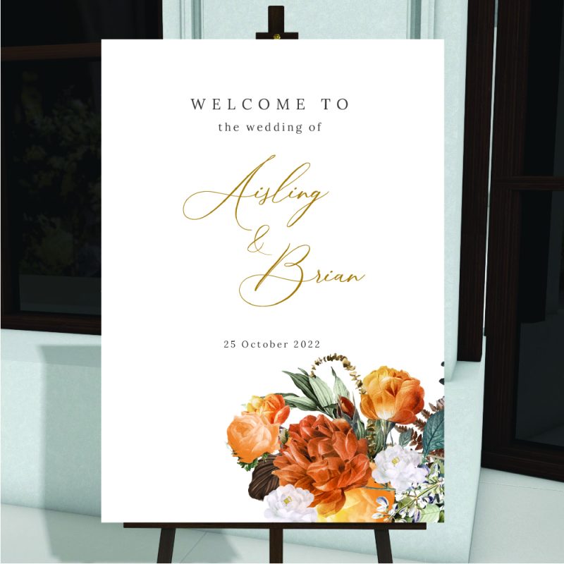 Rustic Bouquet wedding welcome sign