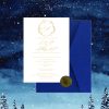 The Ashley winter wedding invitation vellum sleeve wax seal