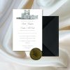 Cabra Castle illustrated wedding invitation front view