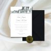 Carton House illustrated wedding invitation wax seal