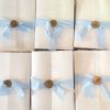 blue wedding invitation vellum wax seal blue ribbon