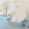 French blue wedding invitation details card envelope liner