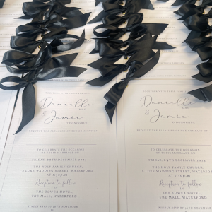 Simple bow wedding invitation
