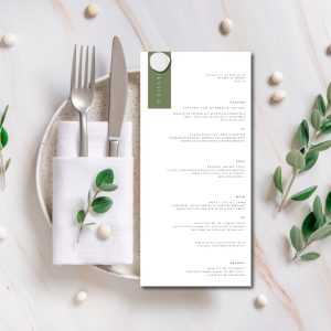 Sage-green-name-tag-wedding-menu-white-wax-seal
