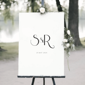Minimalist Initials welcome sign