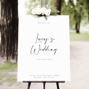 Featuring wedding welcome sign