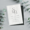 Monochrome Initials wedding save the date black and white