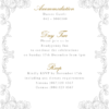 Fleur de lis wedding invitation Bridgerton style with venue sketch