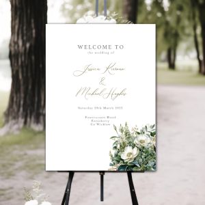 Wild Blossoms wedding welcome sign