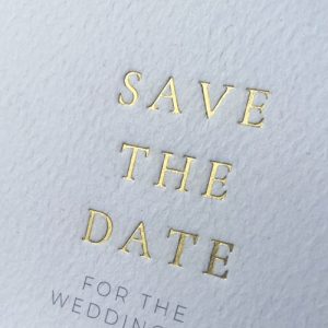 save the date gold foil