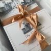 gold border wedding invitation venue sketch