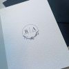 hammered blackline heavy board wedding invitation