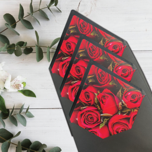 red rose black envelope liner