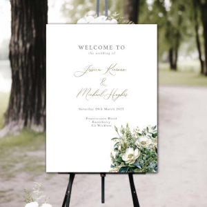 wild blossoms wedding welcome sign