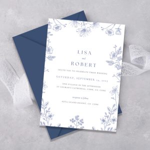 Teal-Posies-wedding-invitation