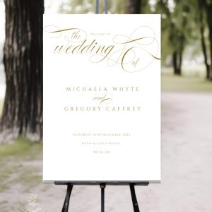 bellmont gold wedding welcome sign