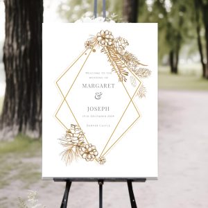 gold wedding welcome sign