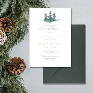 Petite Fir wedding invitation