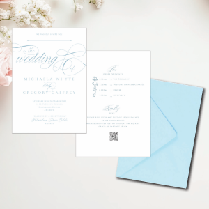 light blue wedding invitation The Bellmont