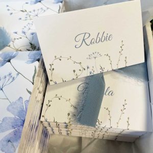 Light Blue Floral place cards