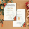 Autumn flowers wedding invitation