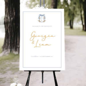 The Carrington wedding welcome sign
